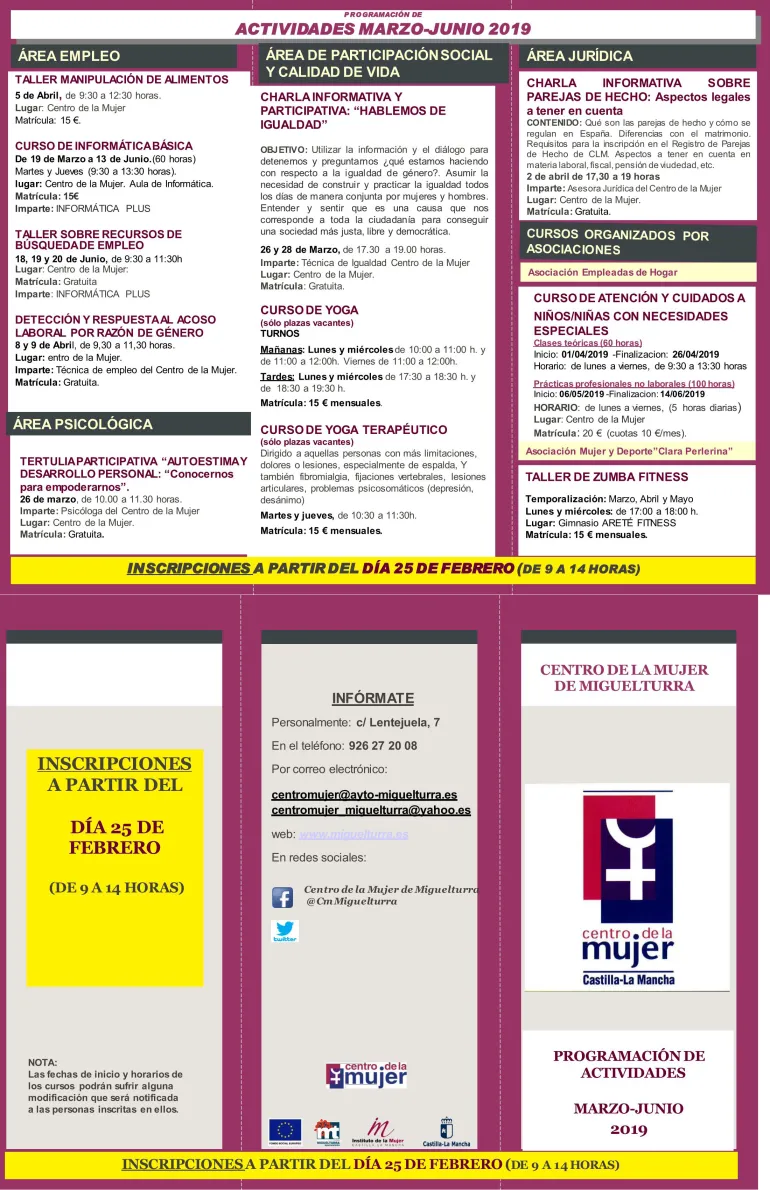 curso imagen folleto formación segundo trimestre 2019