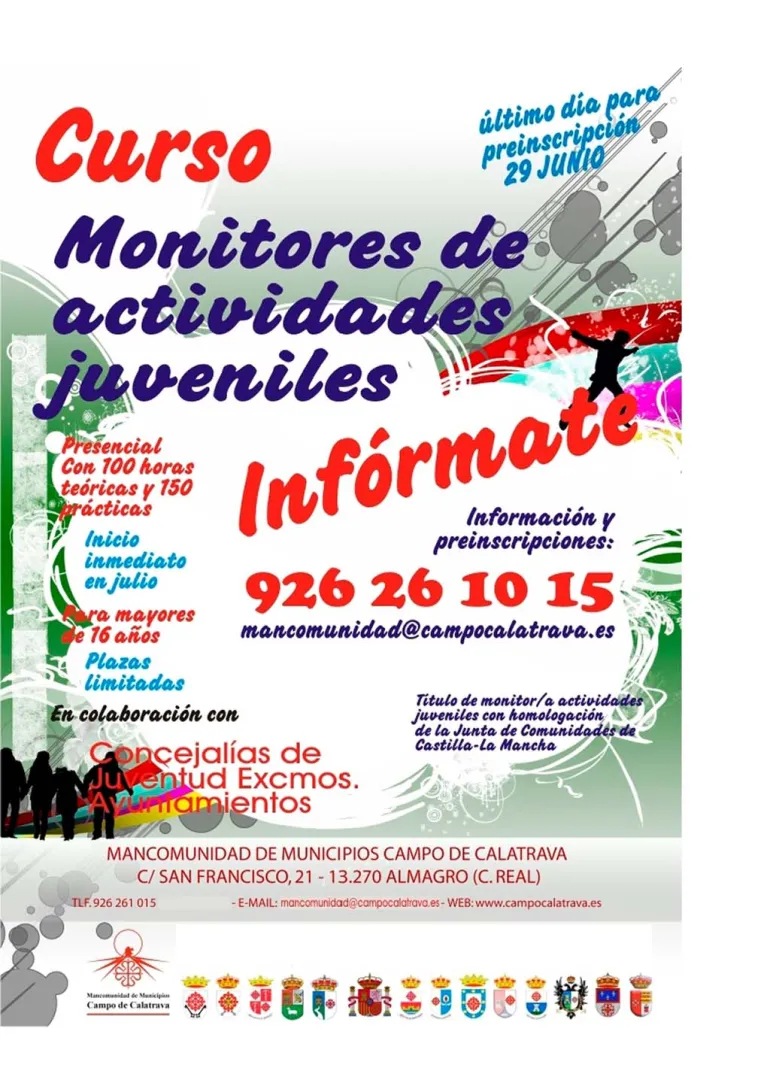 curso cartel monitores-as actividades juveniles, junio 2017