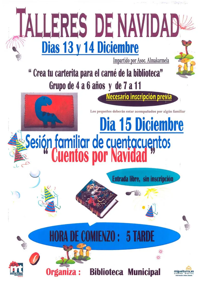 cursos imagen talleres de navidad Biblioteca Municipal, diciembre 2016