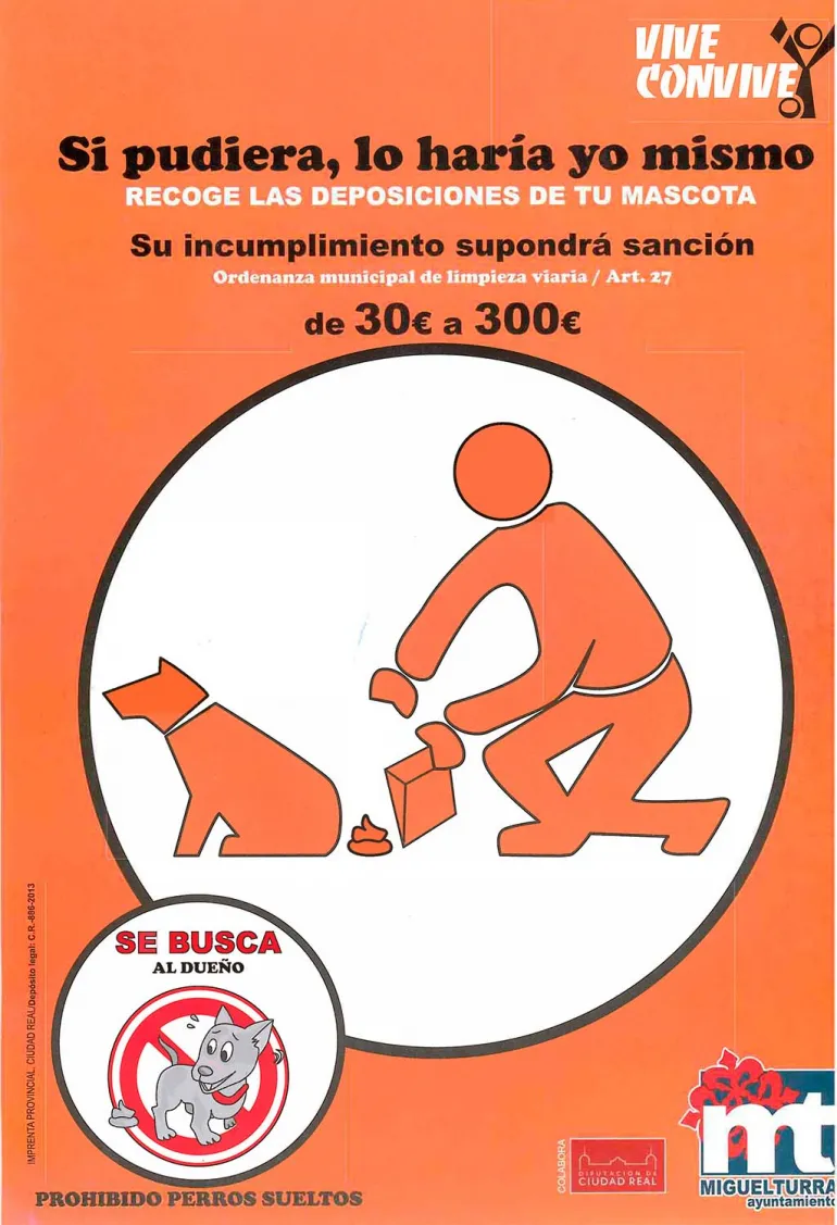 agenda imagen cartel deposiciones mascotas 2014