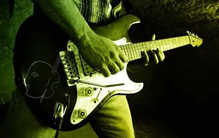 agenda imagen de joven tocando guitarra eléctrica