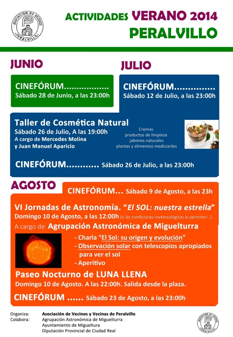 agenda imagen cartel actividades 2014 Peralvillo