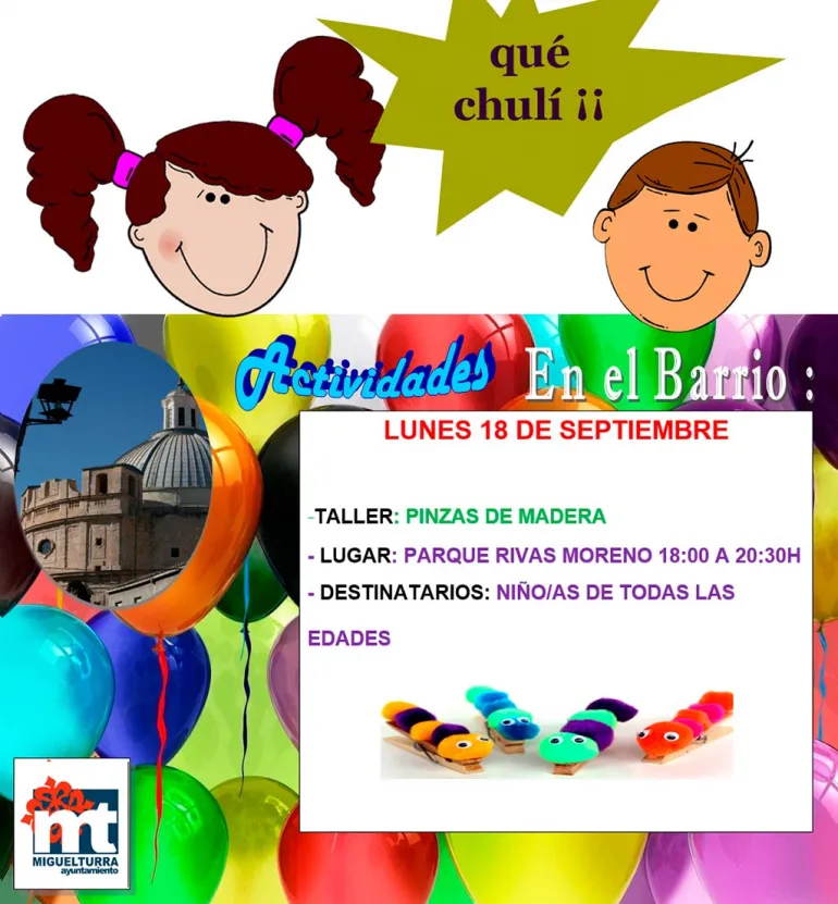evento imagen cartel Actividades en el Barrio, lunes 18 septiembre