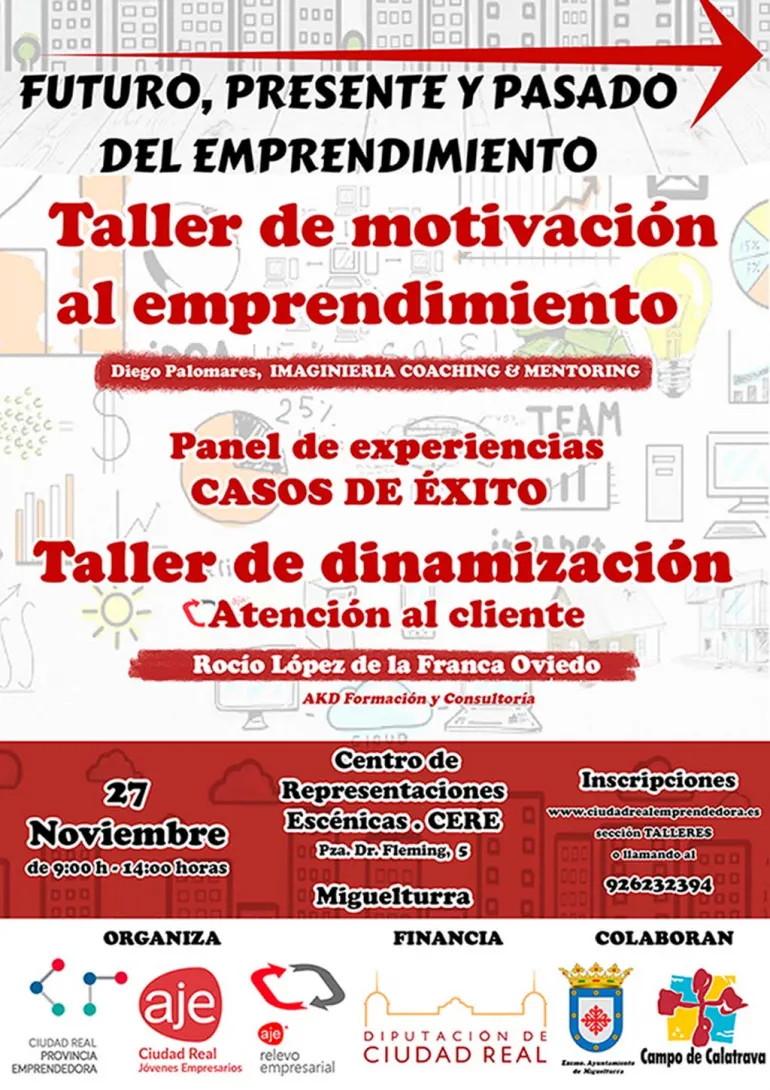 evento imagen cartel jornada emprendimiento en Miguelturra, noviembre 2017