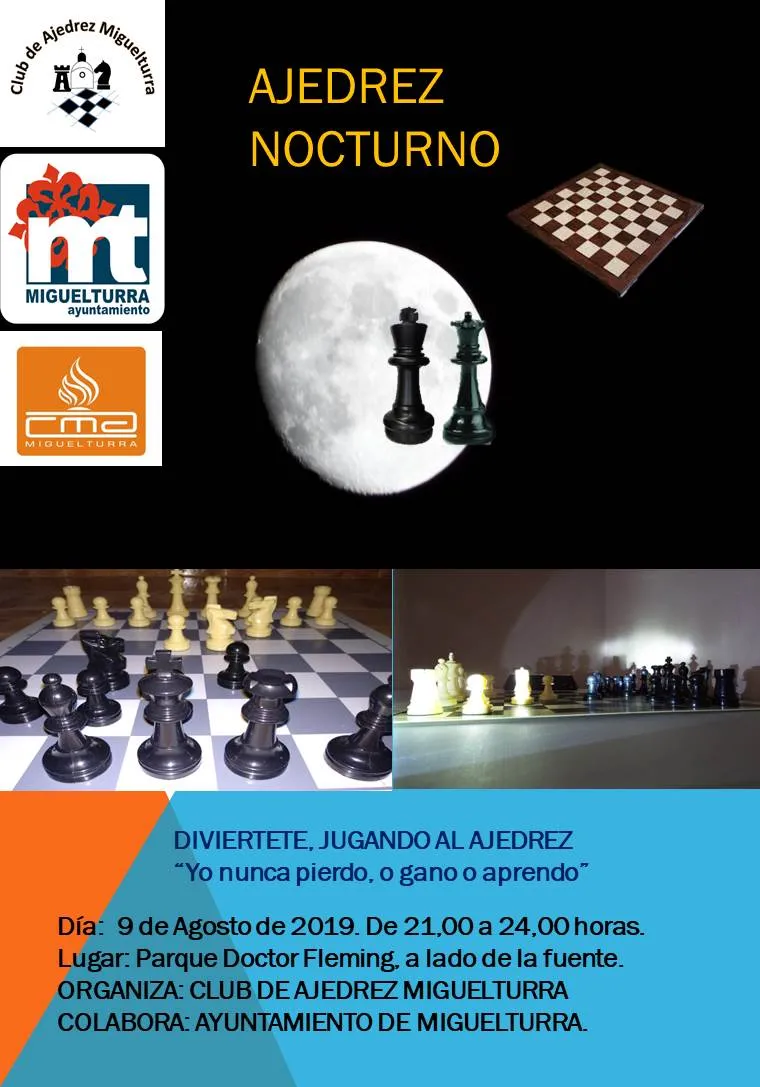 evento imagen del cartel Ajedrez Nocturno, Miguelturra, agosto de 2019.