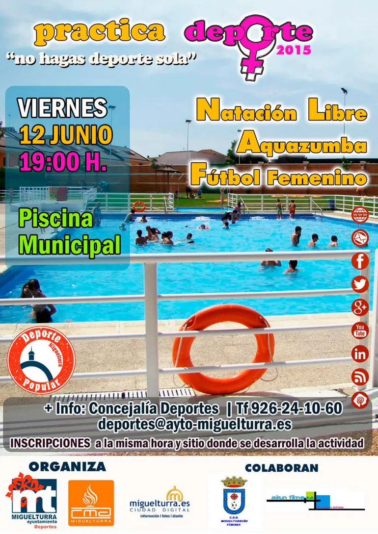 agenda imagen actividad piscina, 12 junio 2015