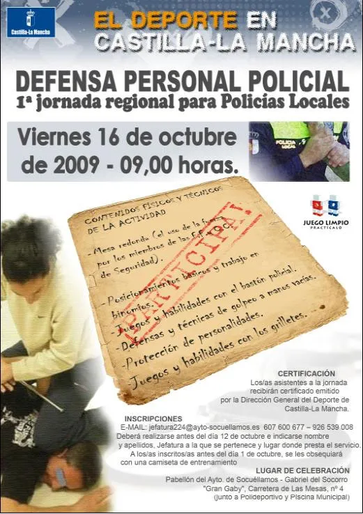 agenda poster curso policias locales, octubre 2009