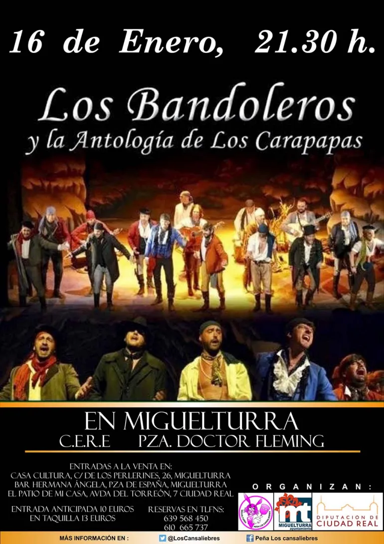 agenda imagen cartel Carapapas y Bandoleros en Miguelturra, enero de 2016