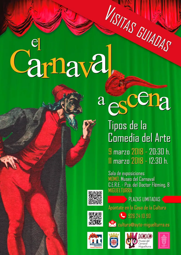 imagen del cartel visitas guiadas el carnaval a escena, marzo 2018