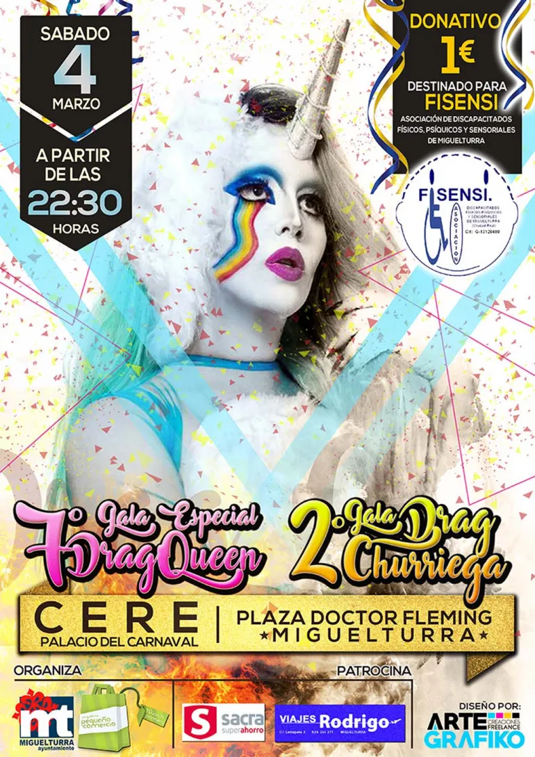 evento imagen del cartel galas drag queen churriega carnaval miguelturra 2017