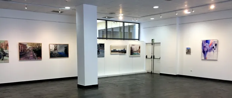 evento imagen de la exposición obras certamen Pintura Rápida 2018, fuente imagen Universidad Popular de Miguelturra