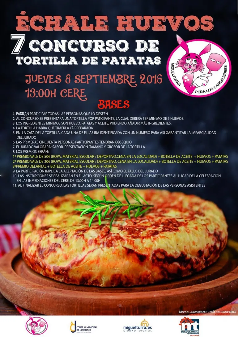 eventos, imagen del cartel del concurso de tortilla de las ferias de Miguelturra 2016