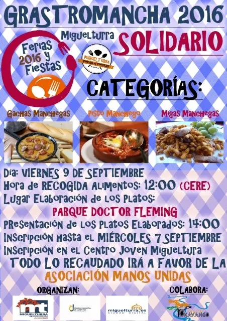evento imagen del cartel del concurso gastromancha, Ferias 2016 Miguelturra