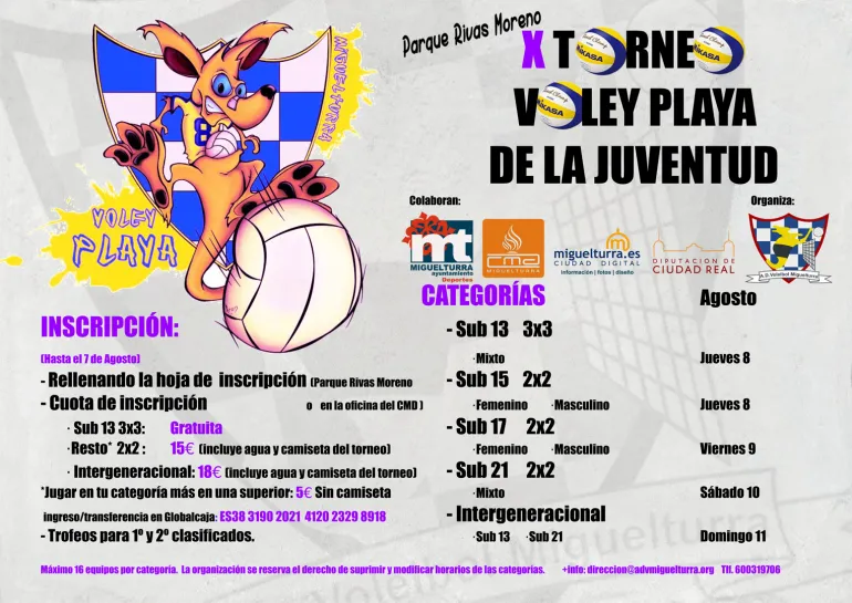 evento imagen del cartel Torneo Voley Playa, Miguelturra, agosto de 2019