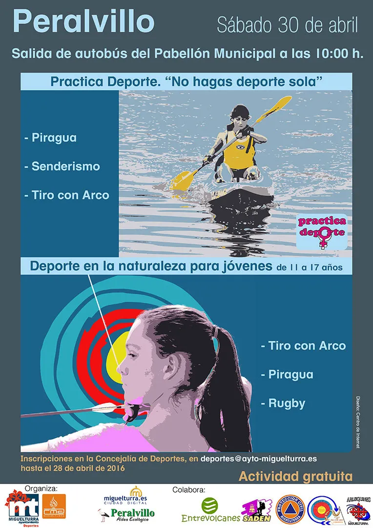 imagen del cartel del evento deportivo del 30 de abril, diseño del Centro de Internet