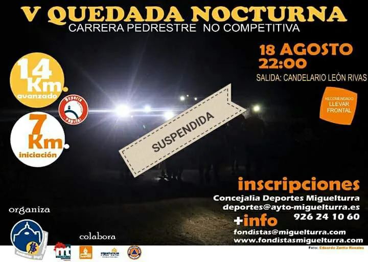 imagen del cartel quedada nocturna suspendida, 2017