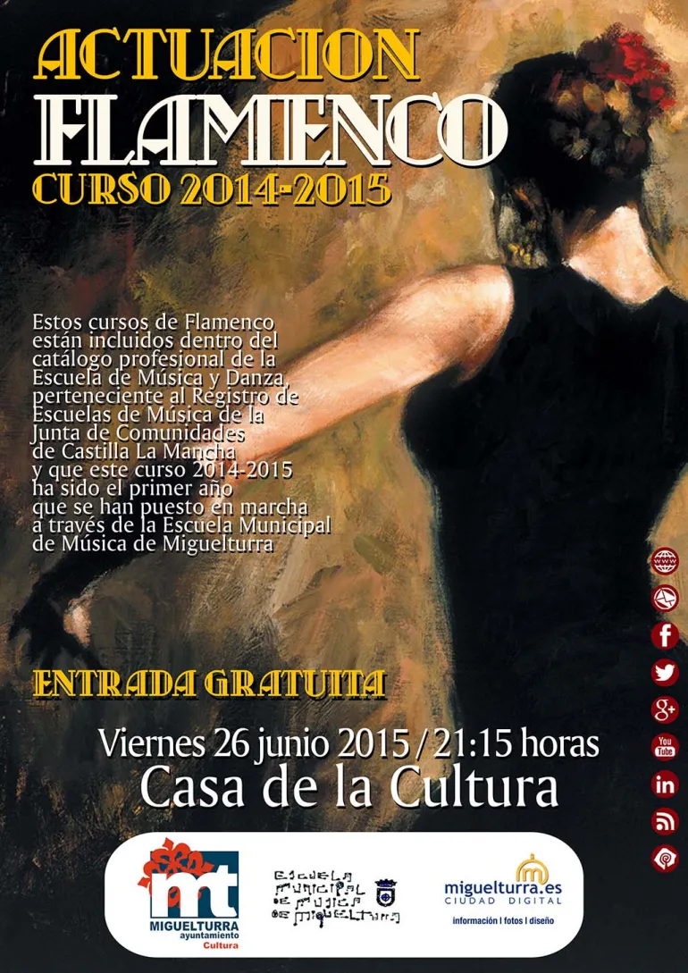 imagen cartel Actuación de Flamenco de la Escuela de Música y Danza de Miguelturra, junio 2015
