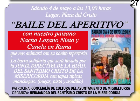 evento imagen del baile del aperitivo Fiestas del Cristo 2019, extraído del programa