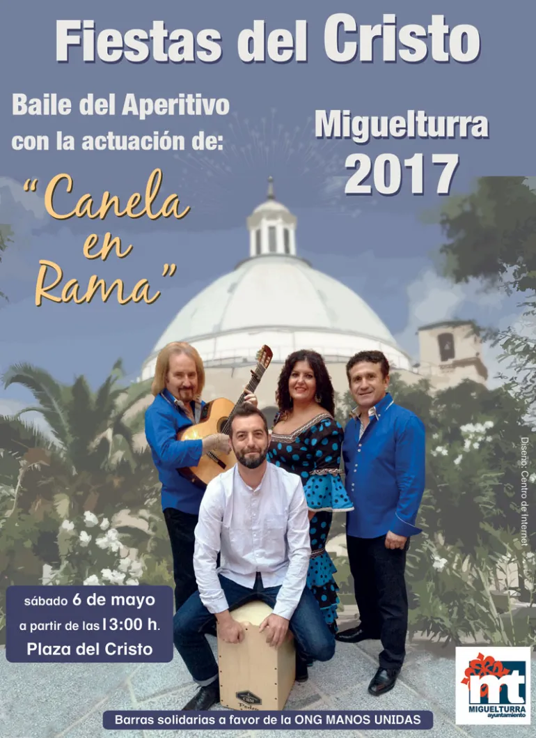 evento imagen baile aperitivo con grupo musical Canela en Rama, mayo 2017