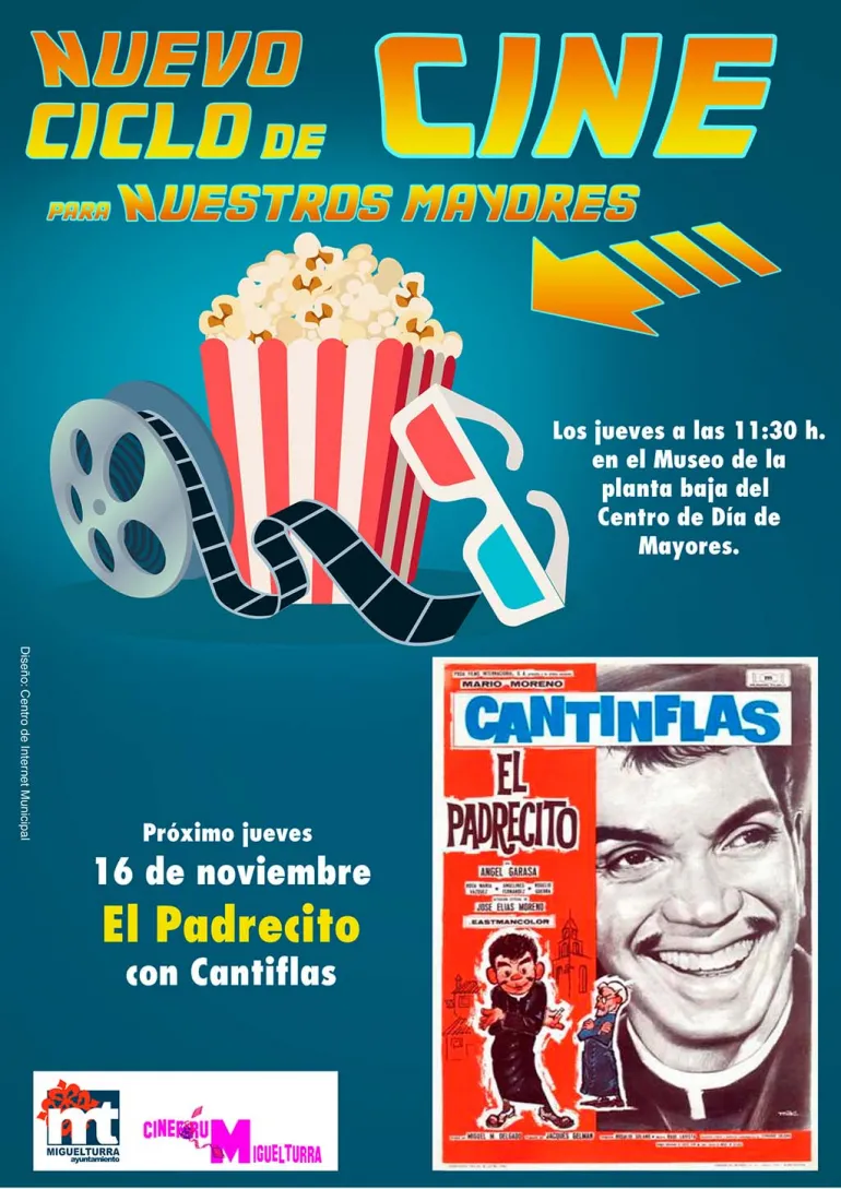 evento imagen del cartel de la película El Padrecito, de Cantinflas, noviembre 2017