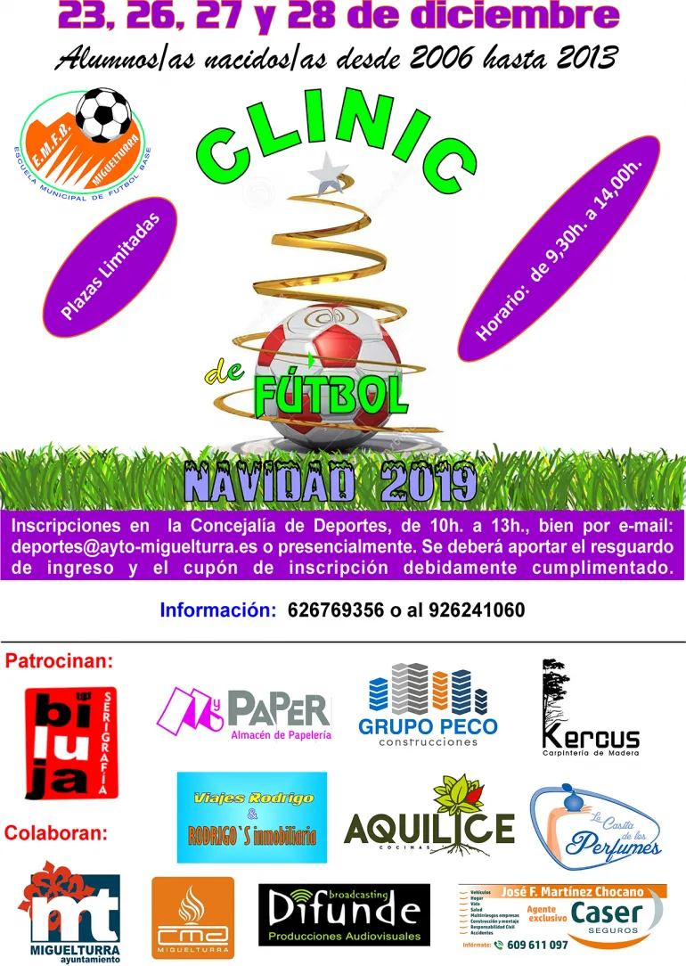 evento imagen cartel Clinic de Fútbol Navidad 2019 Miguelturra