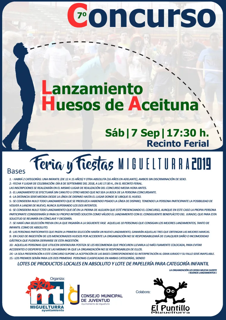 evento imagen cartel Concurso Lanzamiento Huesos Aceituna, Ferias y Fiestas 2019