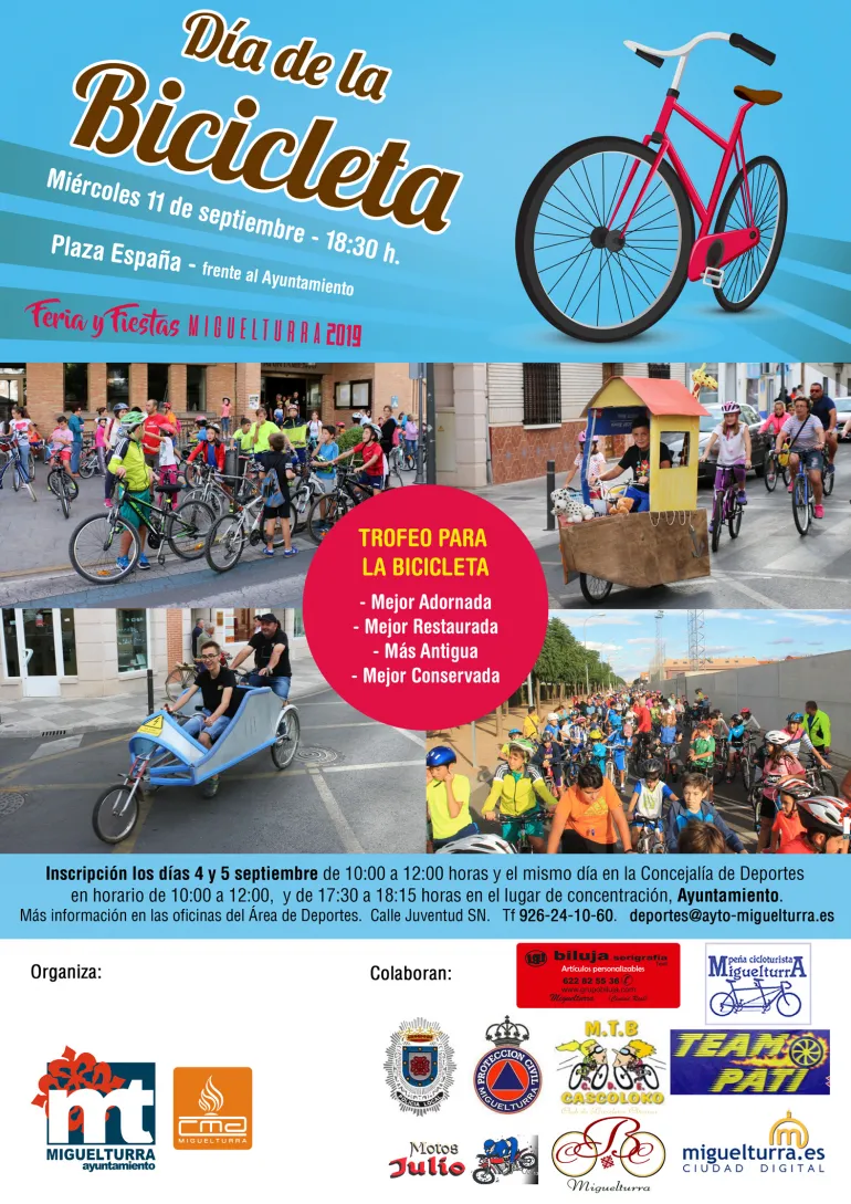 evento imagen del cartel del Día de la Bicicleta Ferias 2019 Miguelturra