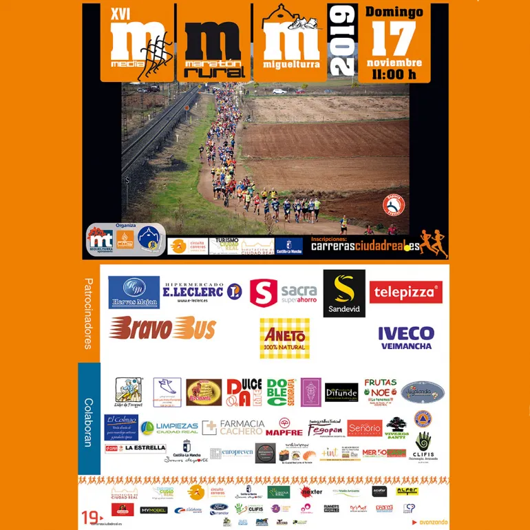 evento imagen del cartel anunciador de la Media Maratón Rural Villa Miguelturra 2019