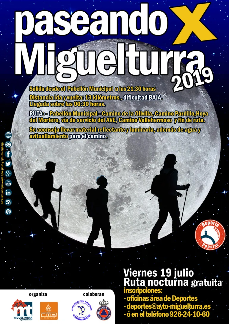 evento imagen del cartel anunciador de la ruta nocturna gratuita del viernes 19 de julio de 2019
