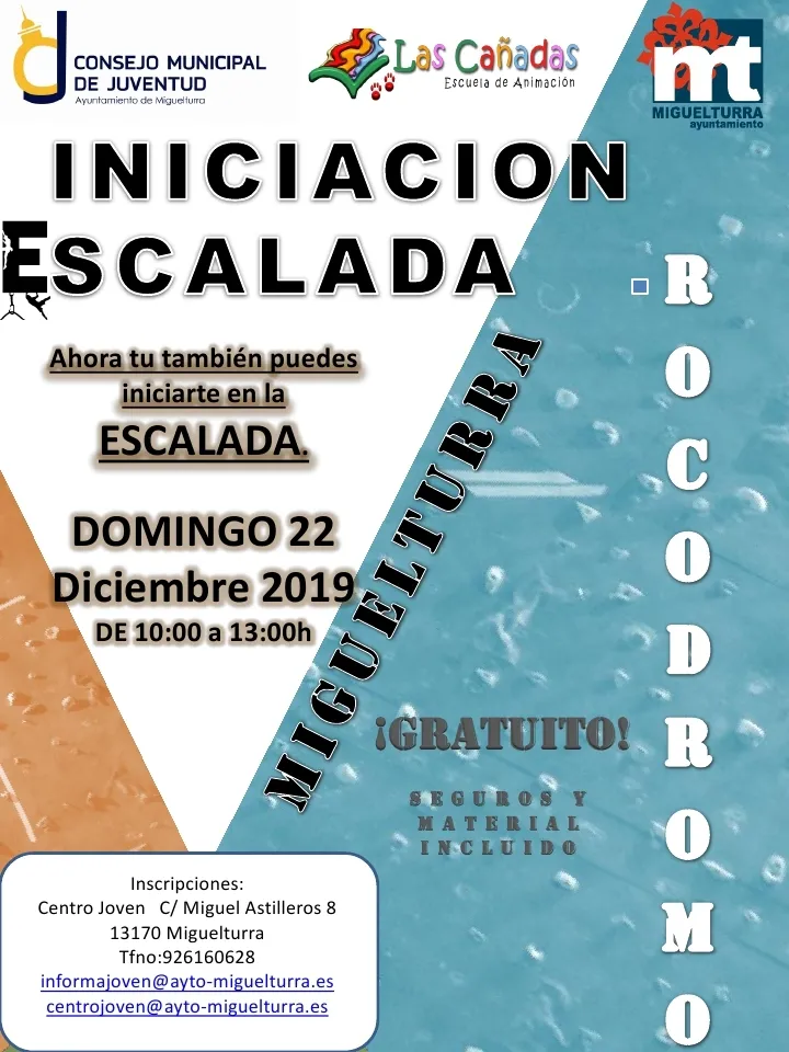 evento imagen cartel taller iniciación a la escalada Navidad 2019 Miguelturra