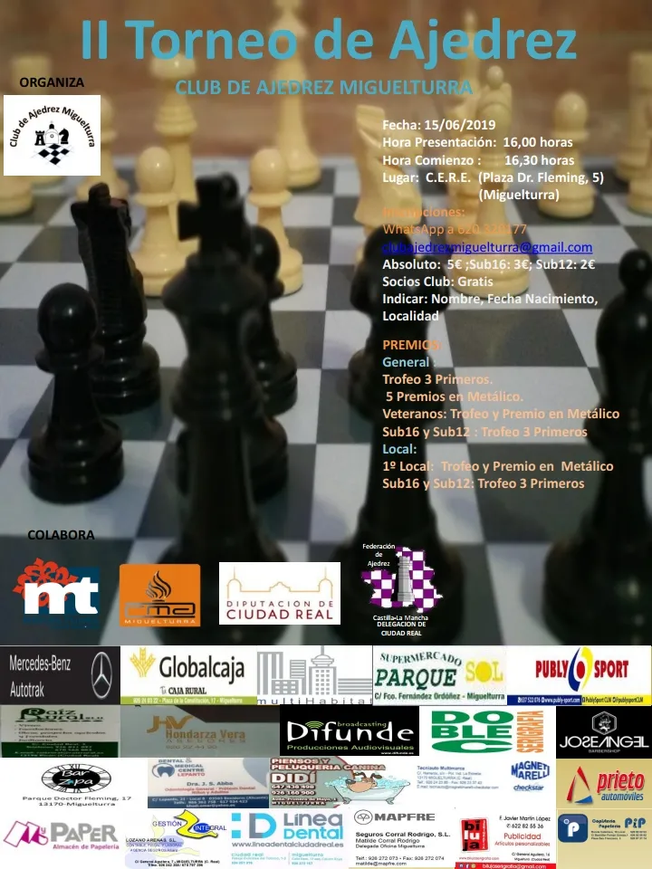evento imagen del cartel anunciador del Torneo de Ajedrez "Club Ajedrez Miguelturra" del 15 de junio 2019