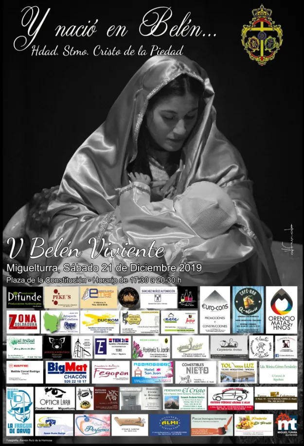 evento imagen cartel Belén Viviente Navidad 2019 Miguelturra, diseño cartel Difunde Broadcasting