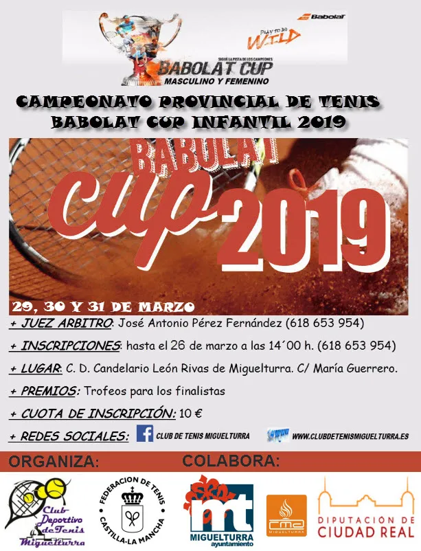 evento imagen cartel del torneo de tenis en Miguelturra, marzo 2019