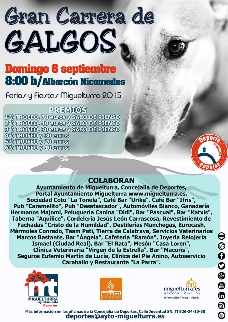 agenda imagen cartel carrera de galgos 2015 Ferias y Fiestas Miguelturra