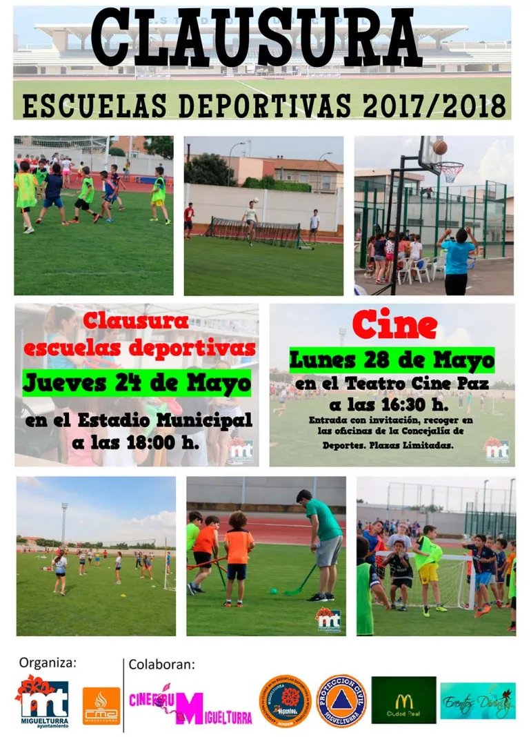 evento cartel fin curso Escuelas Deportivas 2017-2018  Miguelturra
