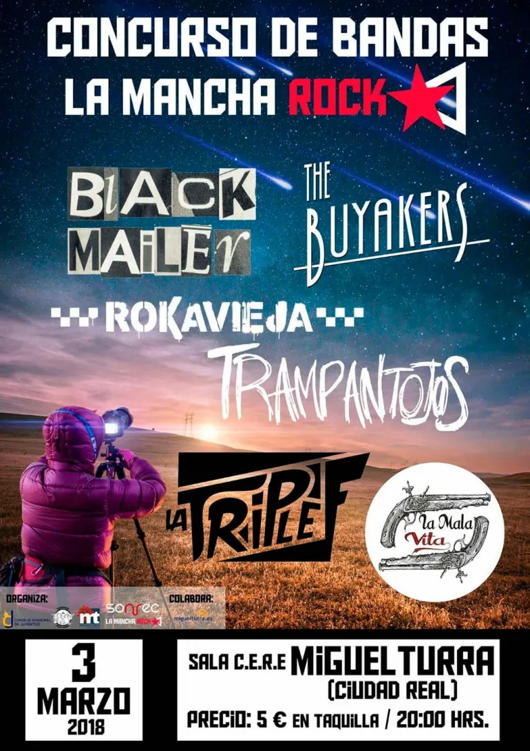 evento imagen del cartel del concurso de bandas La Mancha Rock, marzo 2018