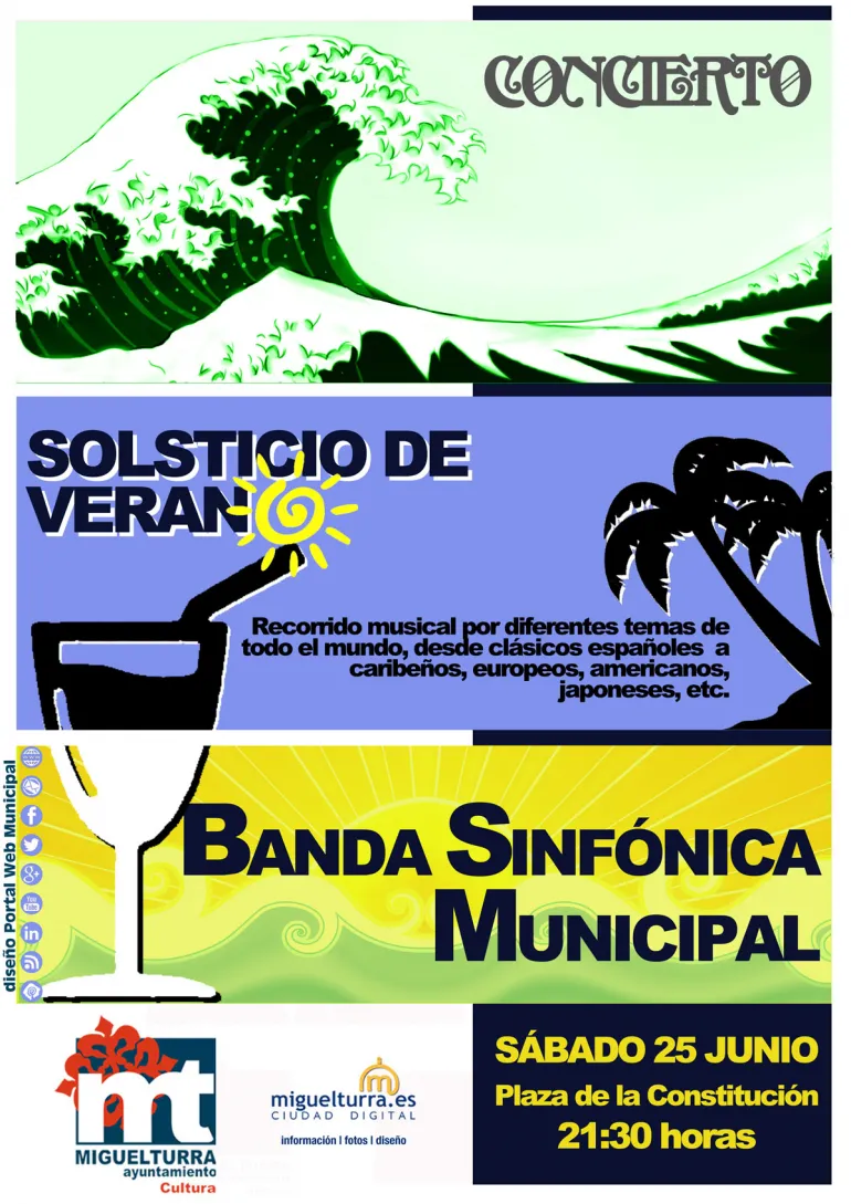 agenda imagen cartel concierto Solsticio de Verano, junio 2016, Banda Sinfónica Municipal Miguelturra