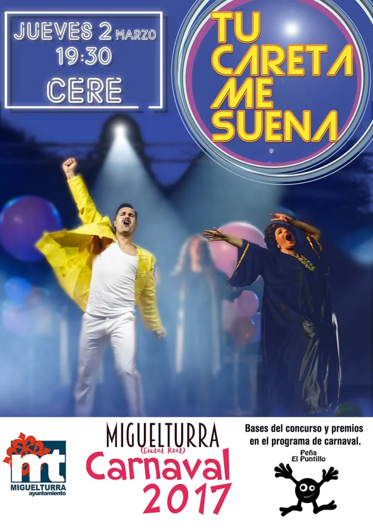 evento imagen del cartel del concurso tu careta me suena carnaval 2017