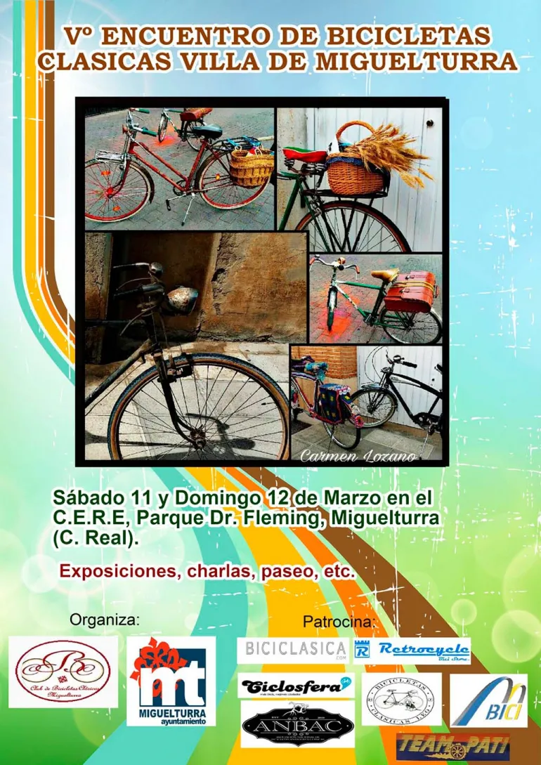 imagen cartel definitivo del Quinto Encuentro Bicicletas Clásicas Miguelturra, marzo 2017