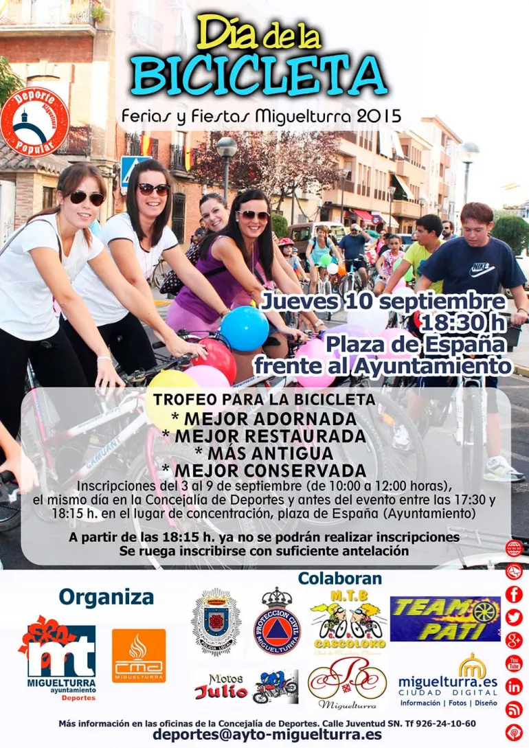 agenda cartel Día de la Bicicleta Ferias y Fiestas 2015 Miguelturra
