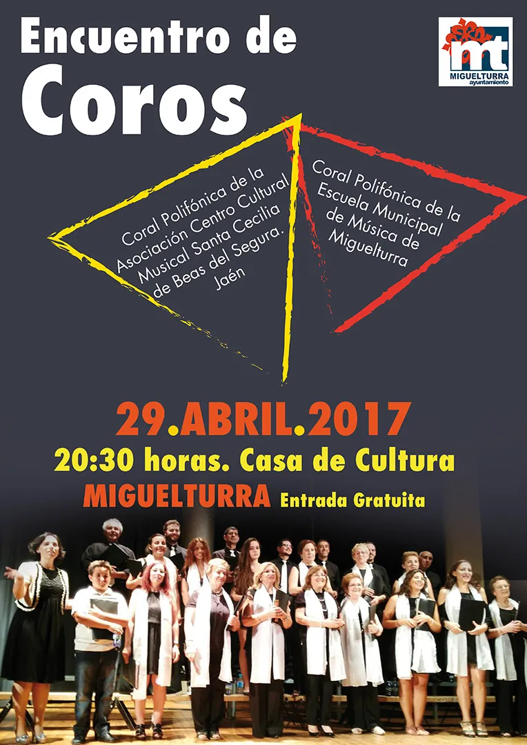 evento imagen del cartel del Encuentro de Coros, abril 2017, diseño Centro de Internet