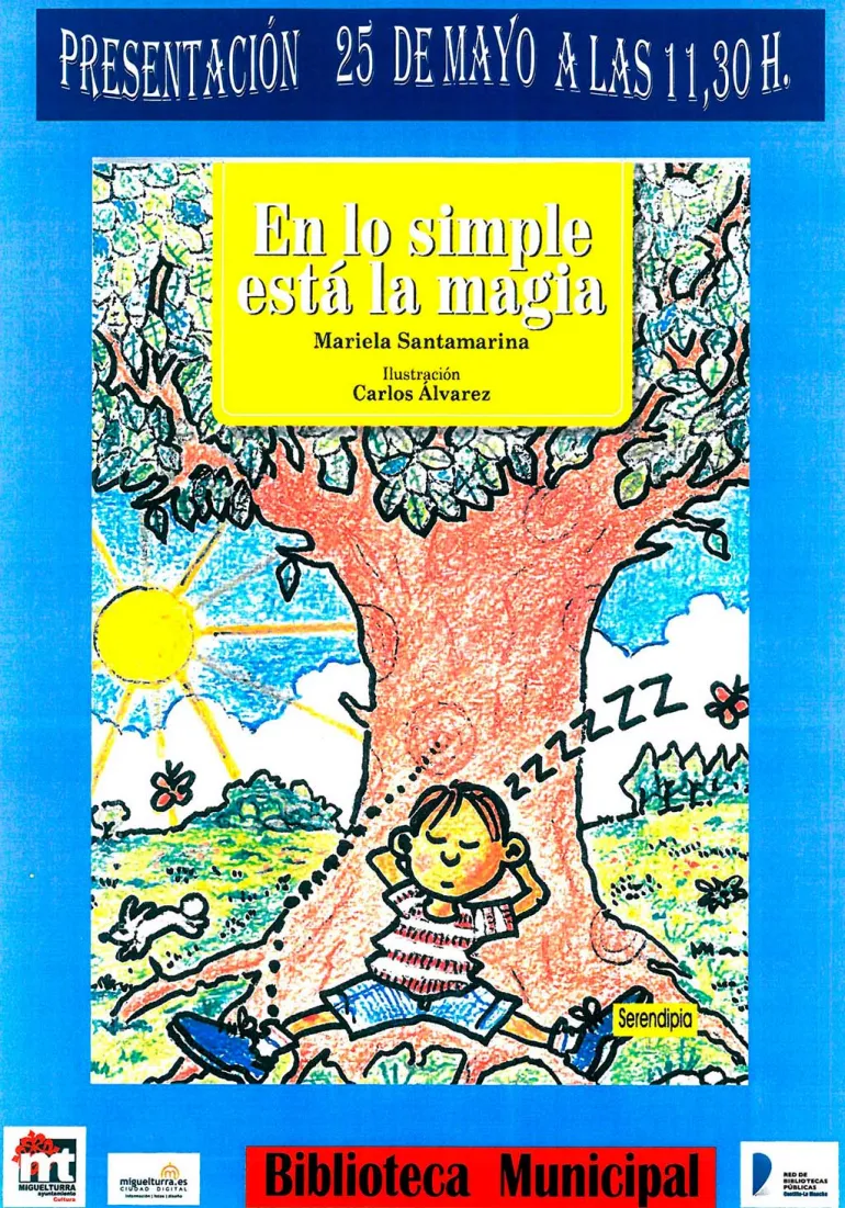 agenda imagen cartel presentación del libro "En lo simple está la magia"