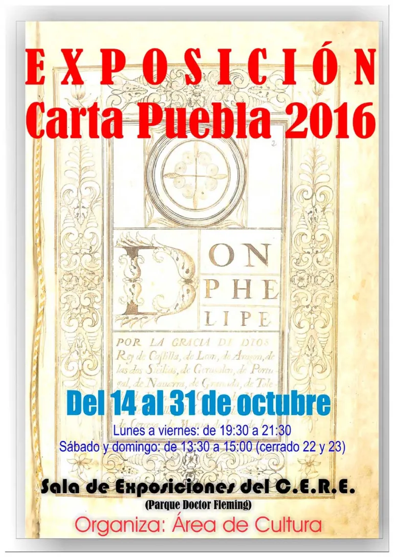 imagen del cartel anunciador exposición obras pictóricas certamen Carta Puebla Miguelturra 2016