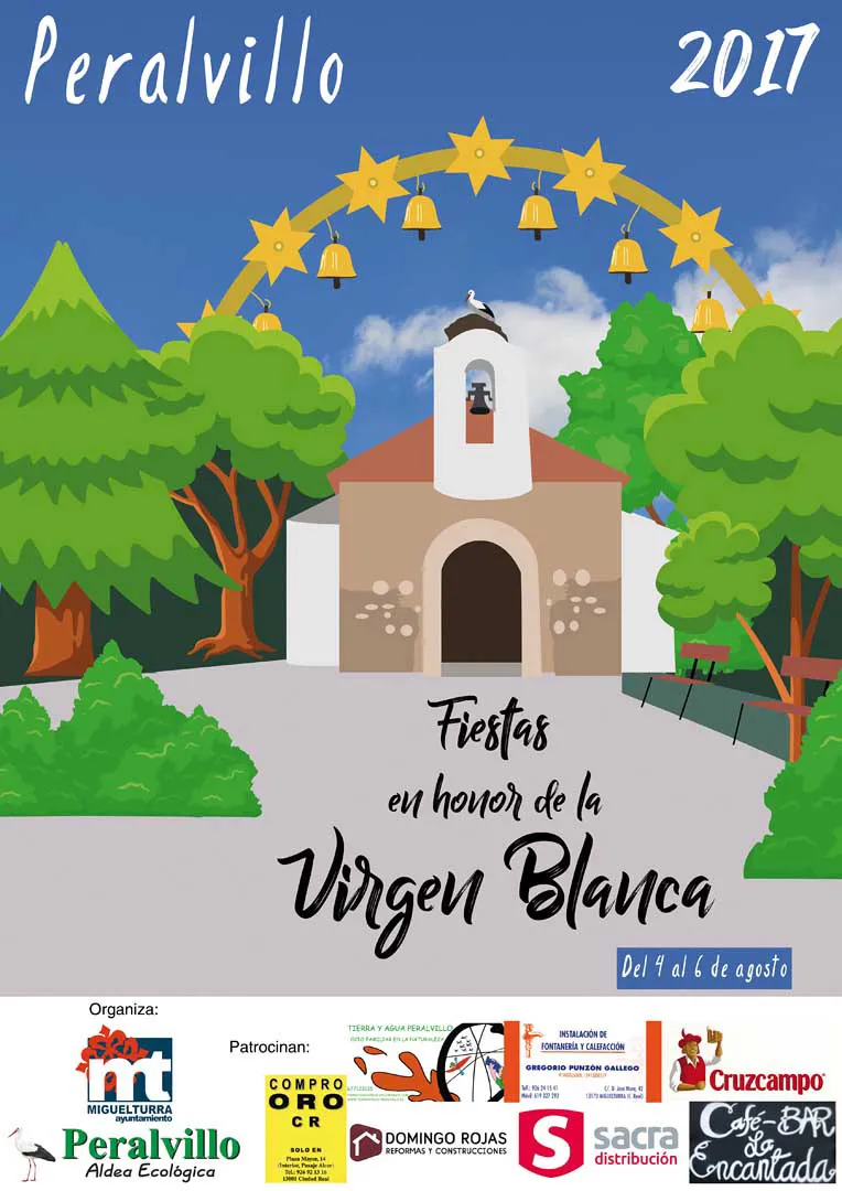 evento imagen del cartel de las Fiestas de la Virgen Blanca de Peralvillo 2017, diseño Centro de Internet