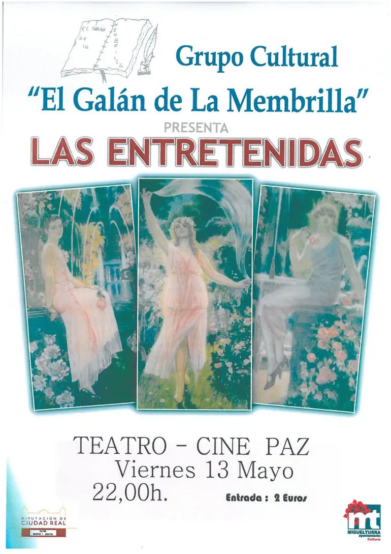 agenda imagen cartel obra de teatro Las Entretenidas, mayo de 2016