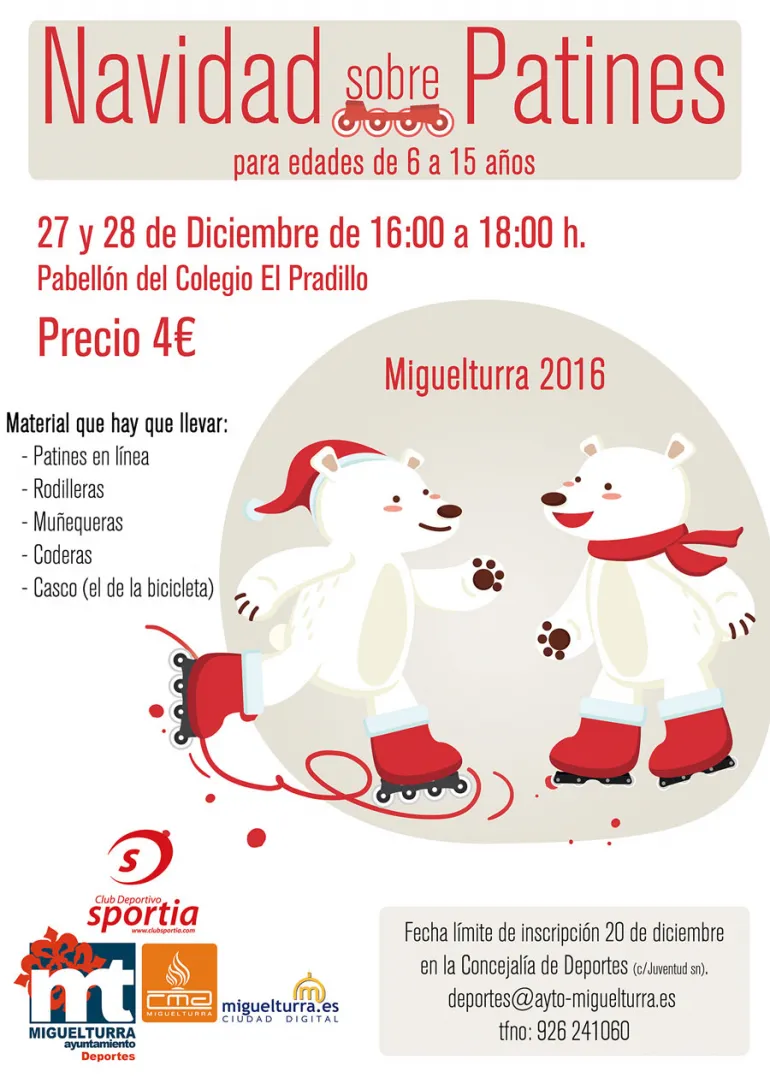 evento cartel imagen de Navidad sobre patines 2016