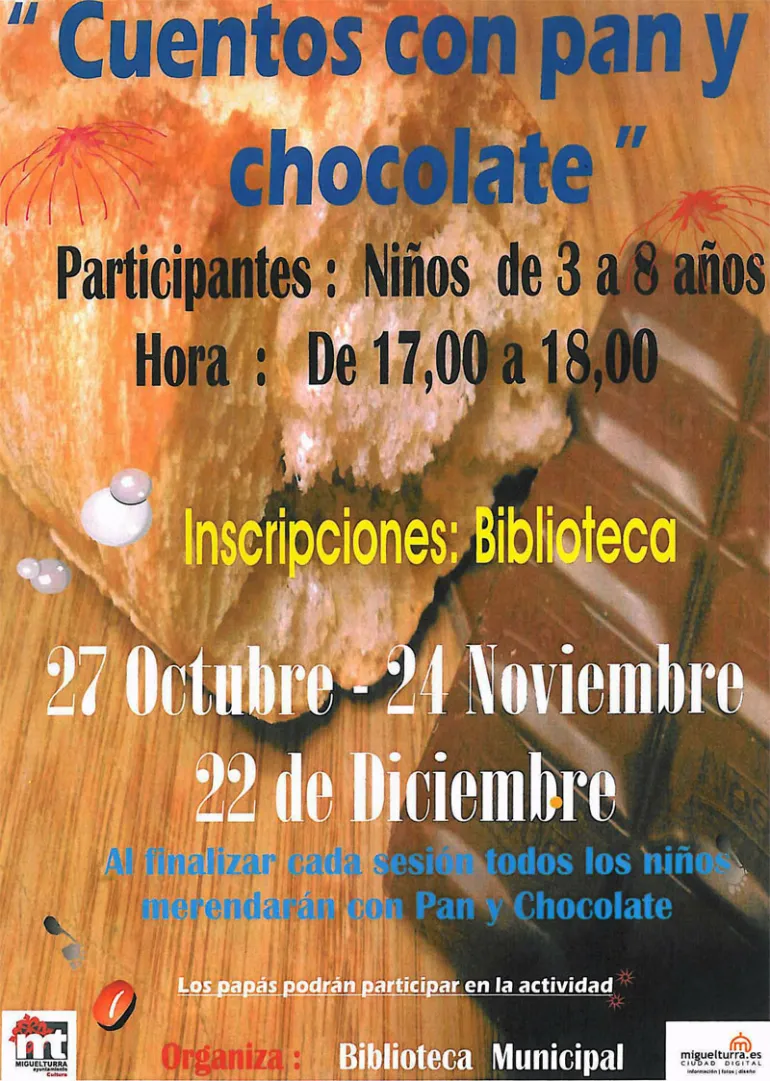 agenda imagen cartel cuentos con pan y chocolate, 2015