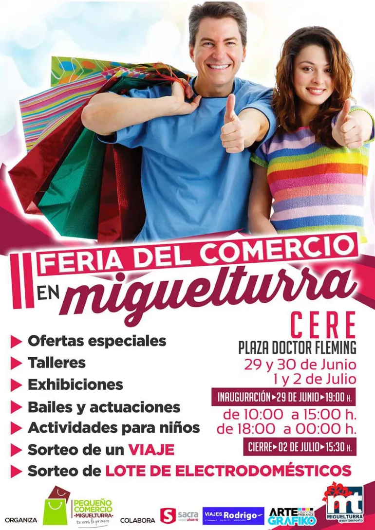 evento imagen del cartel anunciador de la Segunda Feria del Comercio de Miguelturra, junio julio 2017