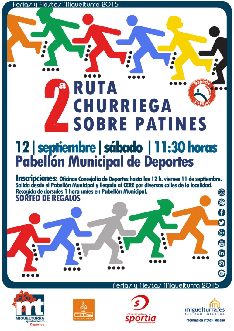 agenda imagen del cartel anunciador de la Segunda Ruta Churriega sobre Patines, ferias 2015