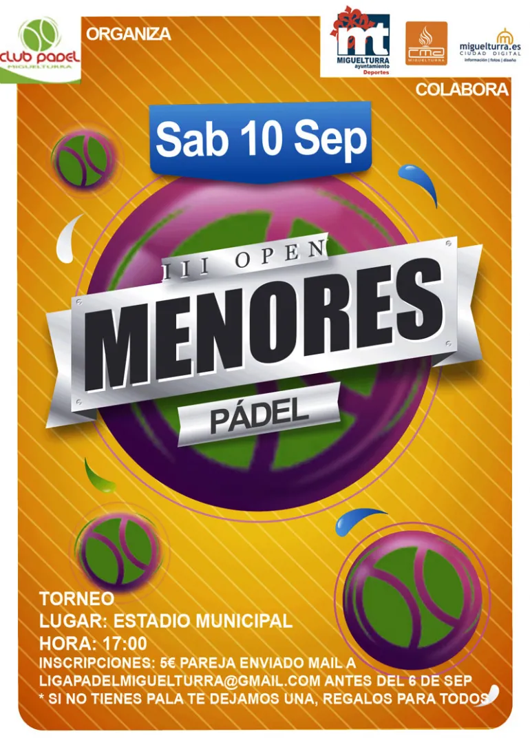 agenda imagen torneo pádel menores Ferias 2016 Miguelturra